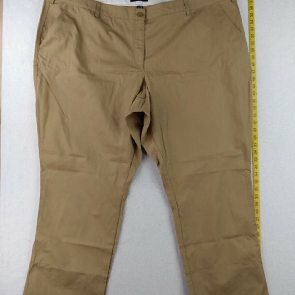 Lands' End - Solid 4-Pocket Basic Work Pants - Women - 28W - Tan - Loc 8701